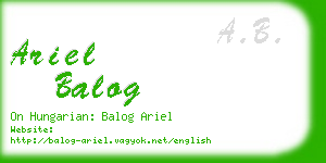 ariel balog business card